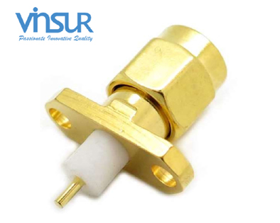 11511390 -- RF CONNECTOR - 50OHMS, SMA MALE, STRAIGHT, 2 HOLE FLANGE, 4MM EXTENDED TEFLON, ROUND POST